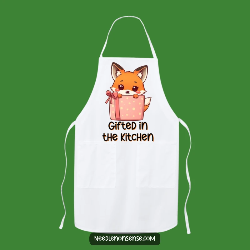 Funny Kawaii Fox Gift Apron - Kitchen Fun Surprise for Chefs!