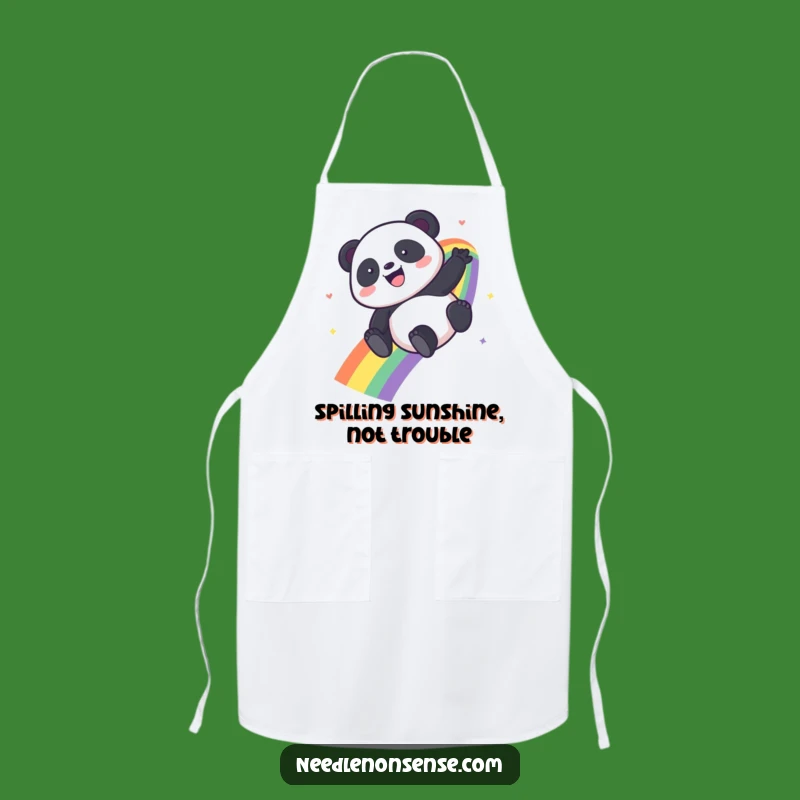 Funny Kawaii Panda Rainbow Apron - Chef's Delightful Funny Gift