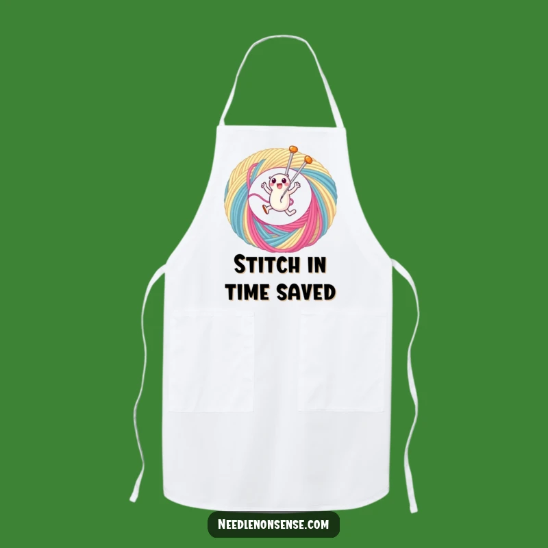 Funny Needle Thread Leap Apron: Stylish Protection for Creative Cooks