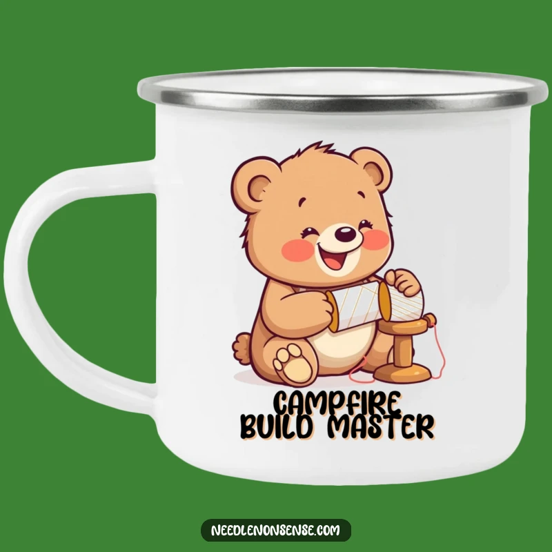 Funny Bear Sewing Camping Mug: Hammering Cub Outdoors Mug, Durable & Fun Funny Gift