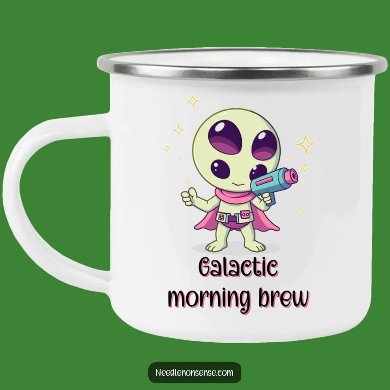 Funny Kawaii Alien Sparkle Camping Mug - Adventure Sparkle!