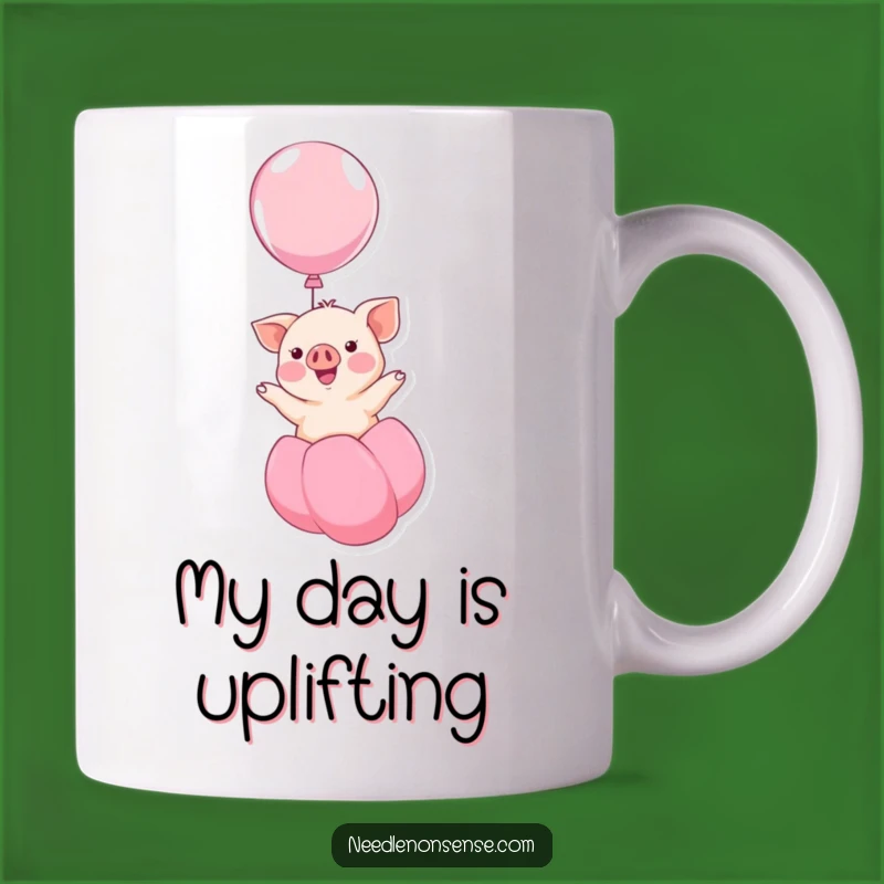 Funny Kawaii Piglet Balloon Mug - Uplifting Smile for Pig Lovers!