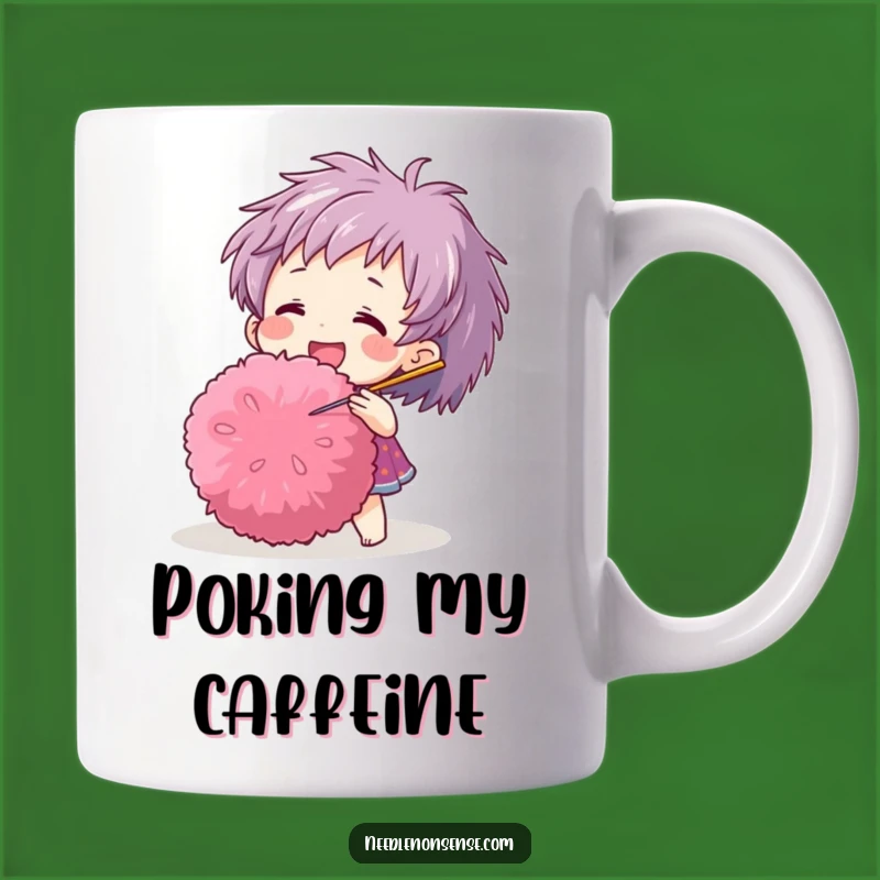 Funny Pom-Pom Needle Mug: Joyful Crafter Gift for Stitch Lovers