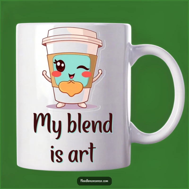 Funny Winking Coffee Cup Mug: Abstract Art Design, Perfect Gift