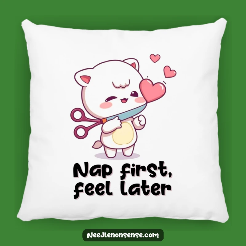 Funny Heart Cutter Pillow: Mischievous Character's Playful Comfort for Humorous Decor