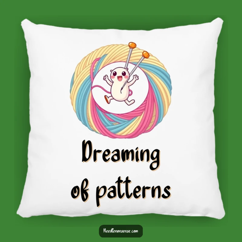 Funny Needle Thread Leap Pillow: Comfy Home Decor for Crafters