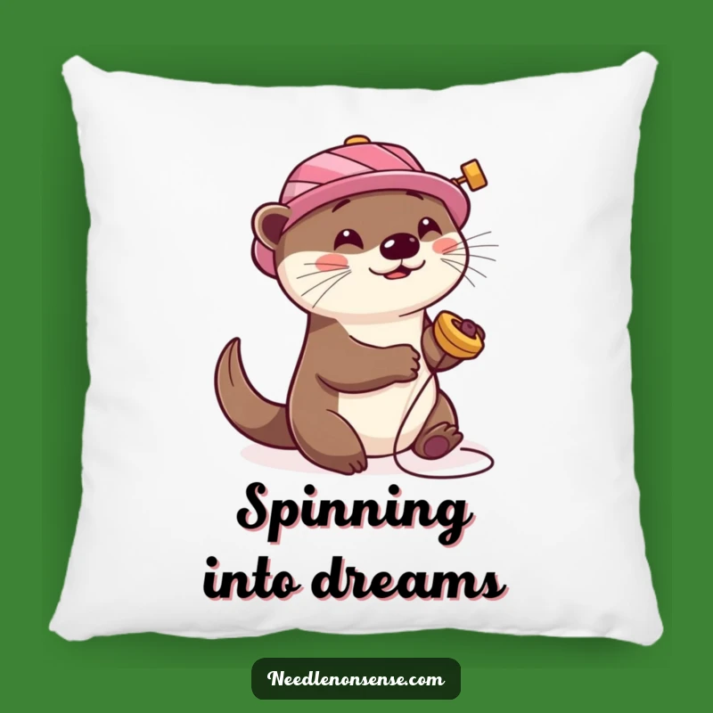 Funny Otter Sewing Pillow: Cozy Spool Hat Cushion, Adorable & Soft Funny Gift