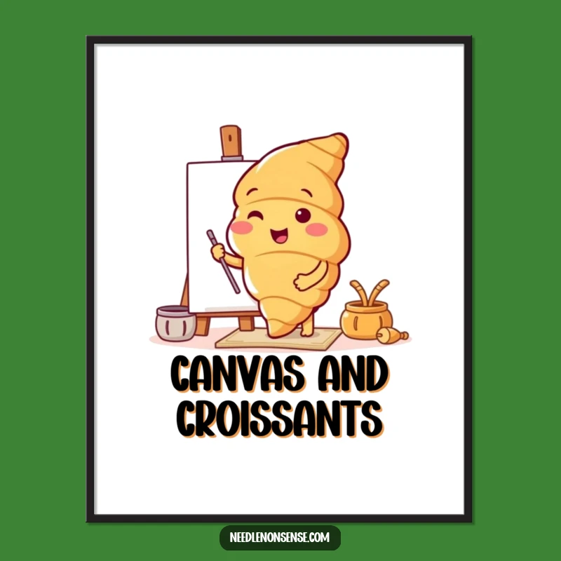 Funny Croissant Artist Digital Art - Instant Creative Decor Download