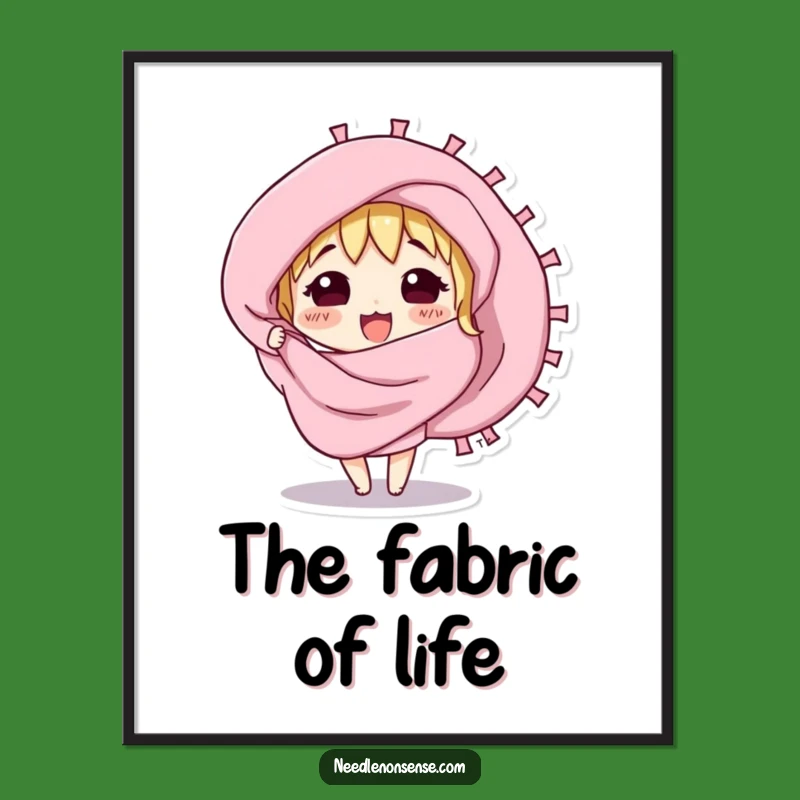 Funny Curious Fabric Swatch Digital Art - Instant Decor, Gift