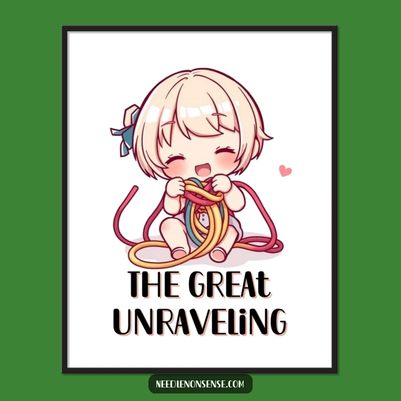 Funny Yarn Knot Digital Art: Instant Crafty Charm for Your Walls!