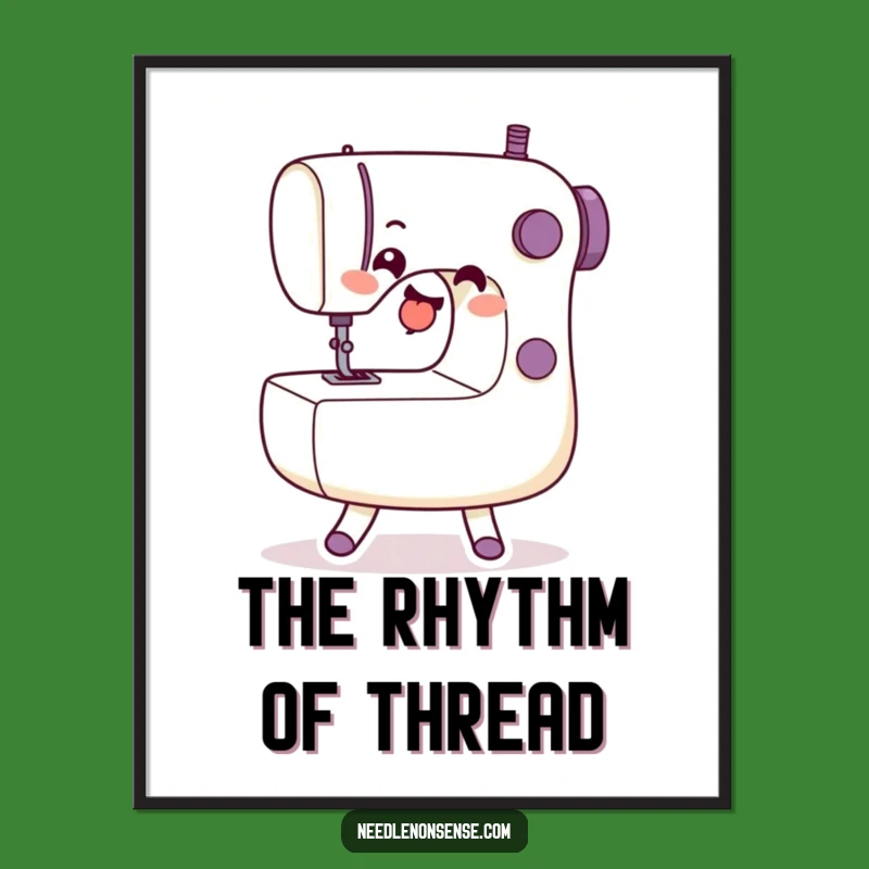 Funny Dancing Machine Digital Print - Energetic Wall Art for Sewists