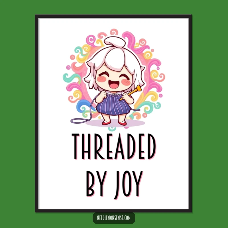 Funny Needle Stitching Digital Art, Joyful Craft Download, Instant Humor Decor