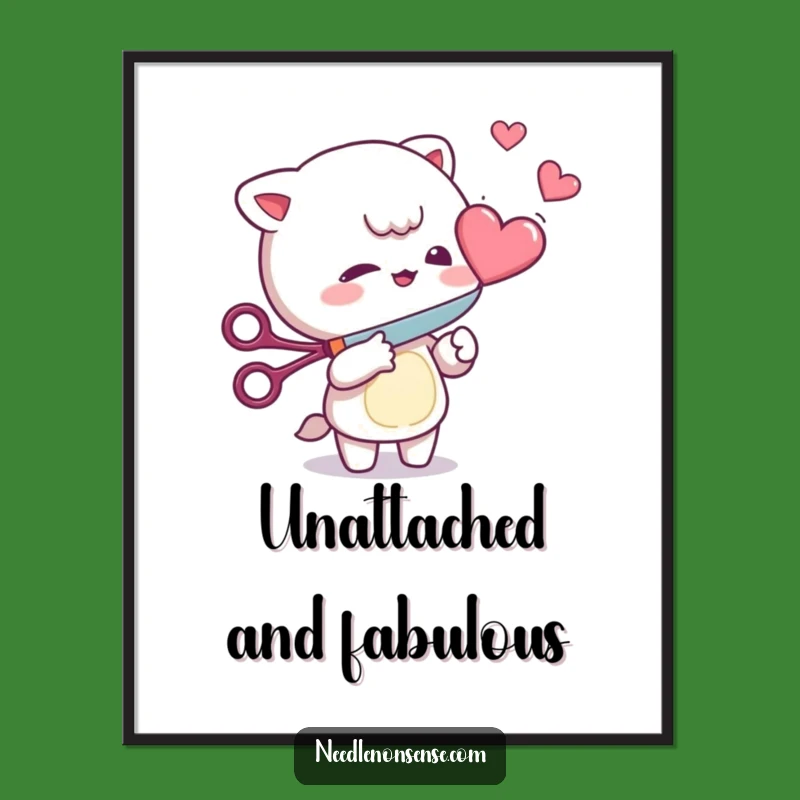 Funny Heart Cutter Digital Print: Mischievous Character's Playful Art for Instant Humor