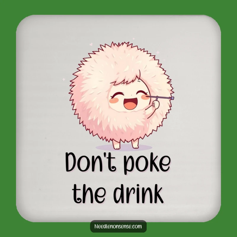 Funny Pom-Pom Poke Character Coaster, a Small but Hilarious Crafting Accessory Gift