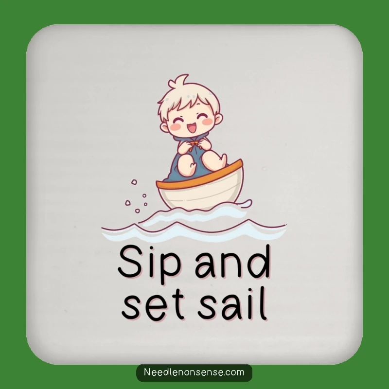 Funny Thimble Boat Giggling Character Coaster, a Tiny but Hilarious Sewing Accessory Gift