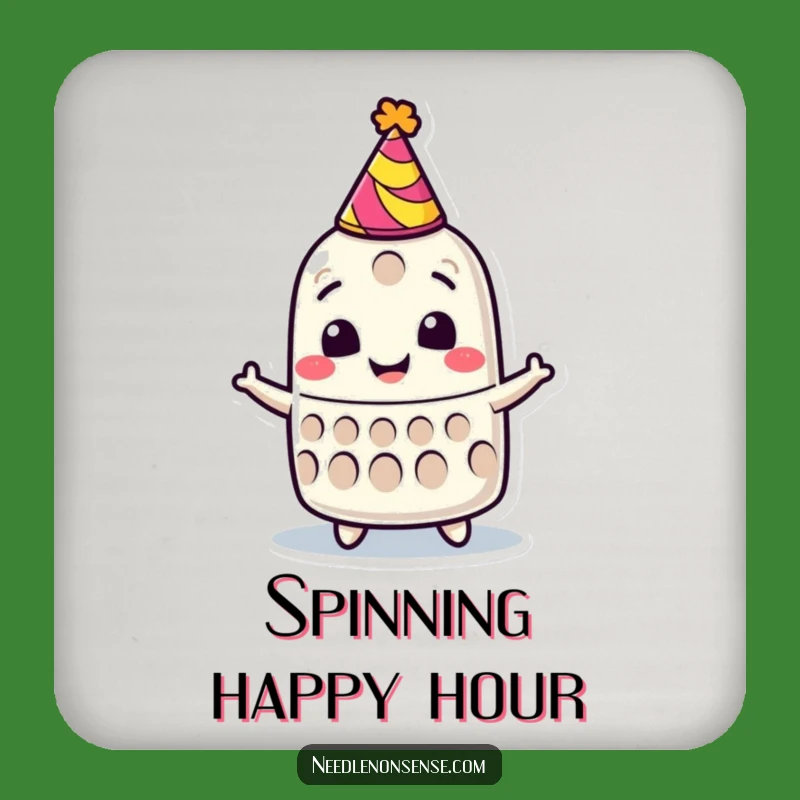 Funny Thimble Party Drink Coaster: Protect Surfaces with Festive Fun