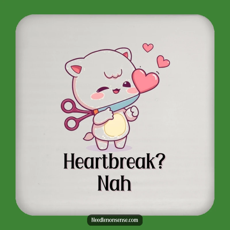 Funny Heart Cutter Coaster: Mischievous Character's Playful Protection for Surfaces