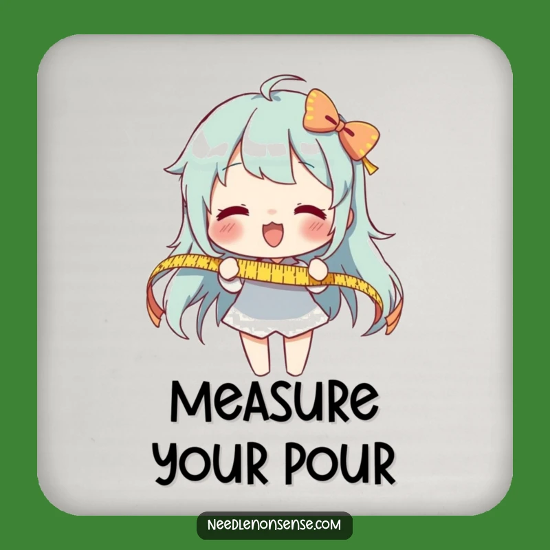 Funny Measuring Ribbon Coasters: Protect Surfaces with Precise Humor!