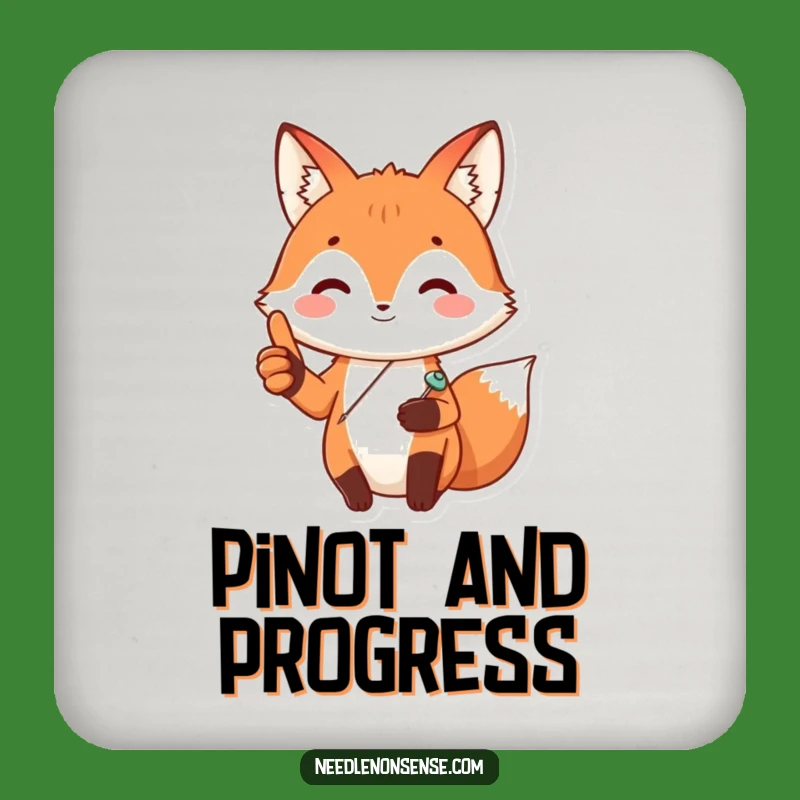 Funny Fox Sewing Coaster: Crafty Pin Fox Drink Protector, Cute Funny Gift Set