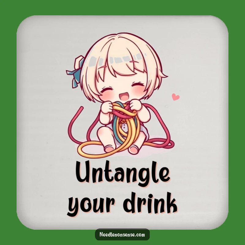 Funny Yarn Knot Coasters: Protect Surfaces with Crafty Humor and Style!