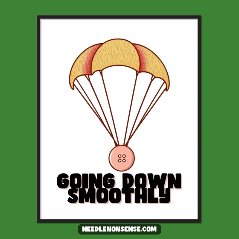 Funny Button Parachute Poster: Adorable Adventure Art for Your Walls!