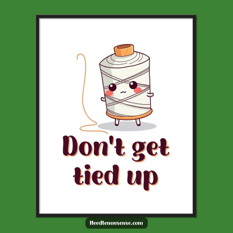 Free Printable Tripping Spool Wall Art - Funny Downloadable Decor for Sewists!