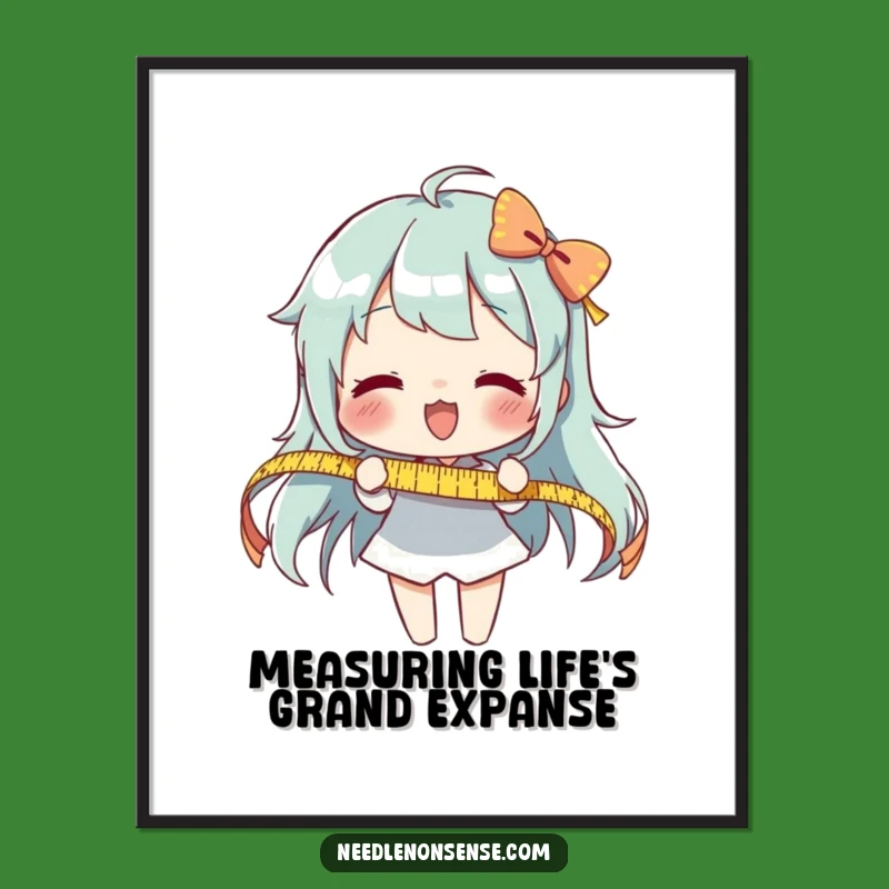 Free Printable Ribbon Measuring Art - Funny Downloadable Decor for Detail Lovers