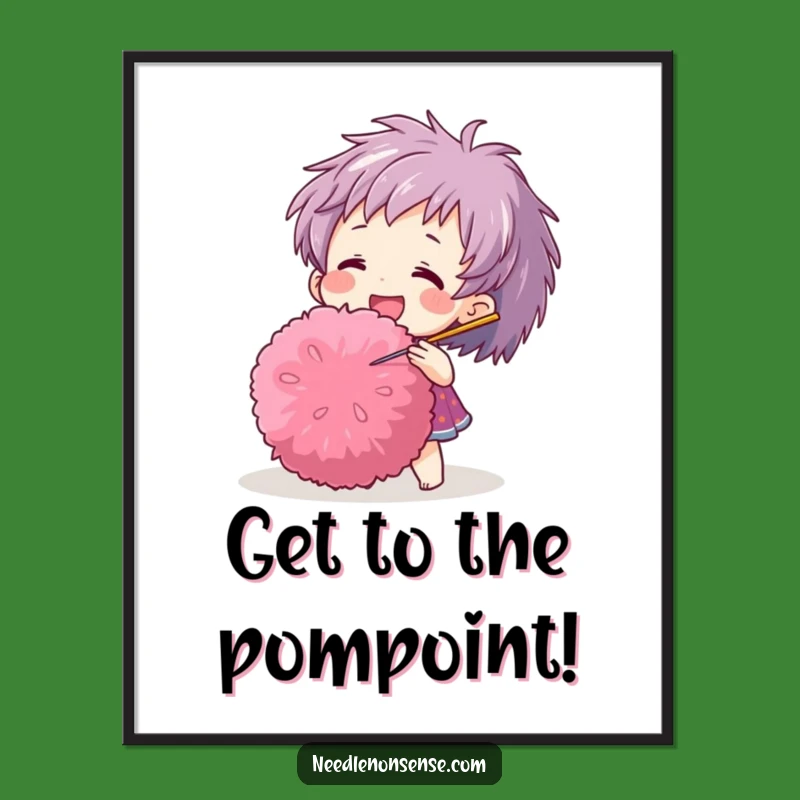 Free Printable Wall Art: Pom-Pom Poke Funny Downloadable Art Decor