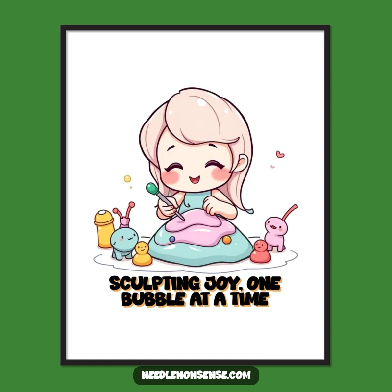 Funny Free Printable Wall Art: Soda Sculpting Character Downloadable Poster