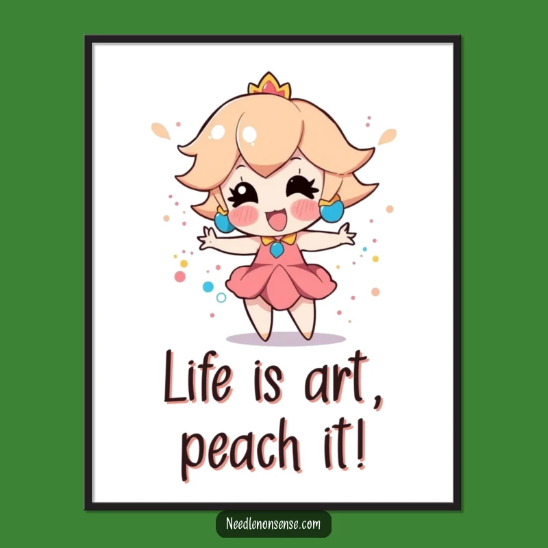 Funny Free Printable Wall Art: Peach Splatter Art, Energetic Downloadable Decor