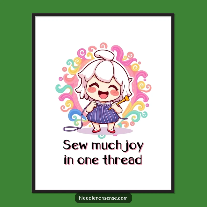 Funny Free Printable Wall Art: Needle's Swirling Pattern, Cheerful Downloadable Art