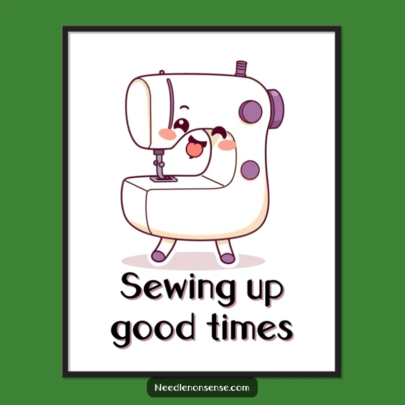 Free Printable Wall Art: Dancing Sewing Machine, Whimsical Downloadable Decor