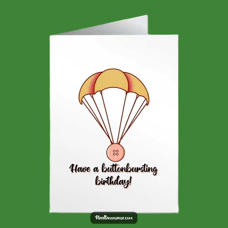 Button Parachute Birthday Card: Free Printable Whimsical Humor Downloadable Gift