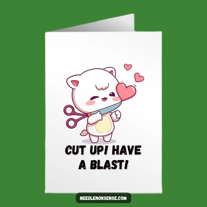 Funny Free Printable Birthday Card: Mischievous Heart Cutter Downloadable Gift