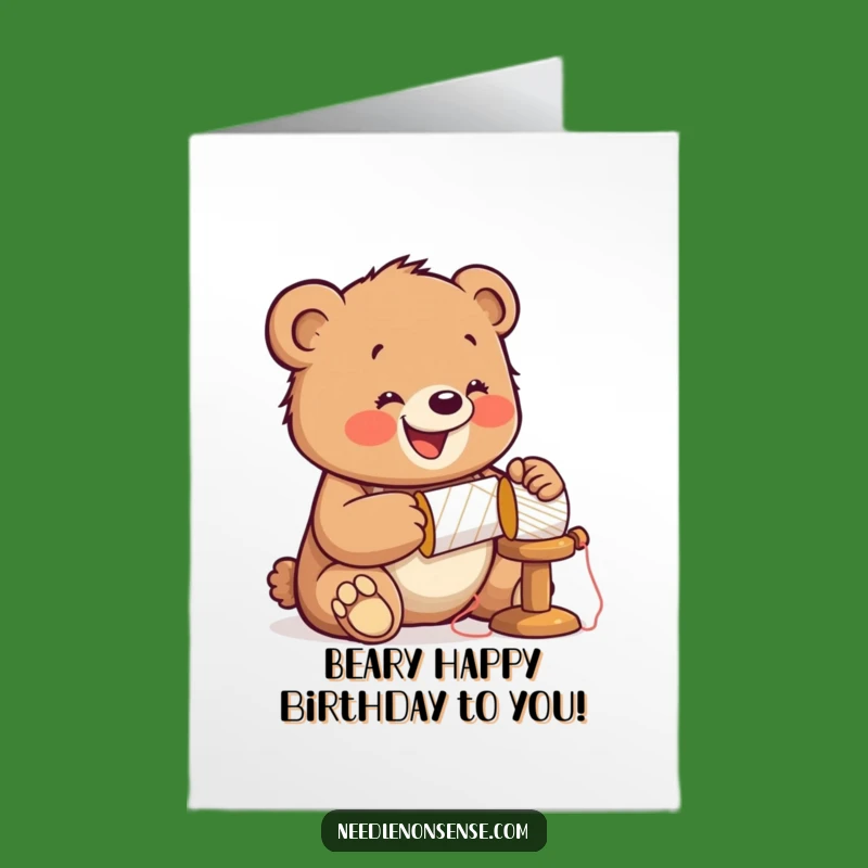 Free Printable Birthday Card: Busy Bear Builder - Hammering Fun Gift