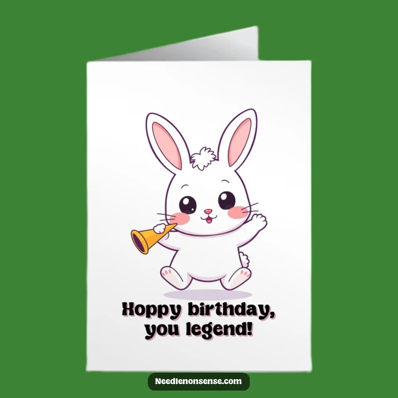 Free Printable Birthday Card: Funny Kawaii Bunny Party Fun