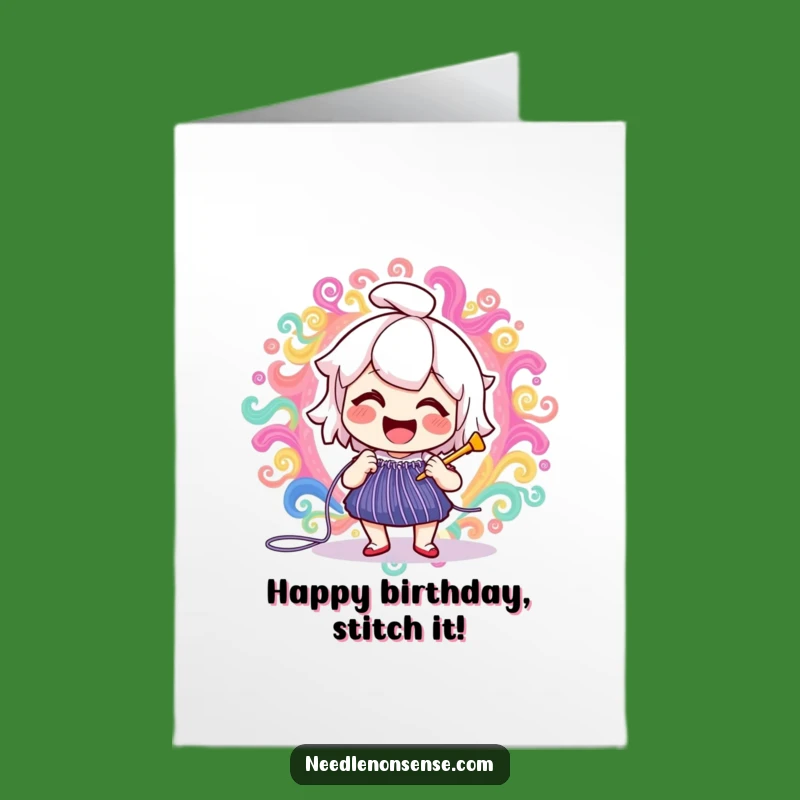 Funny Free Printable Birthday Card: Stitching Fun, Cheerful Downloadable Gift for Crafters