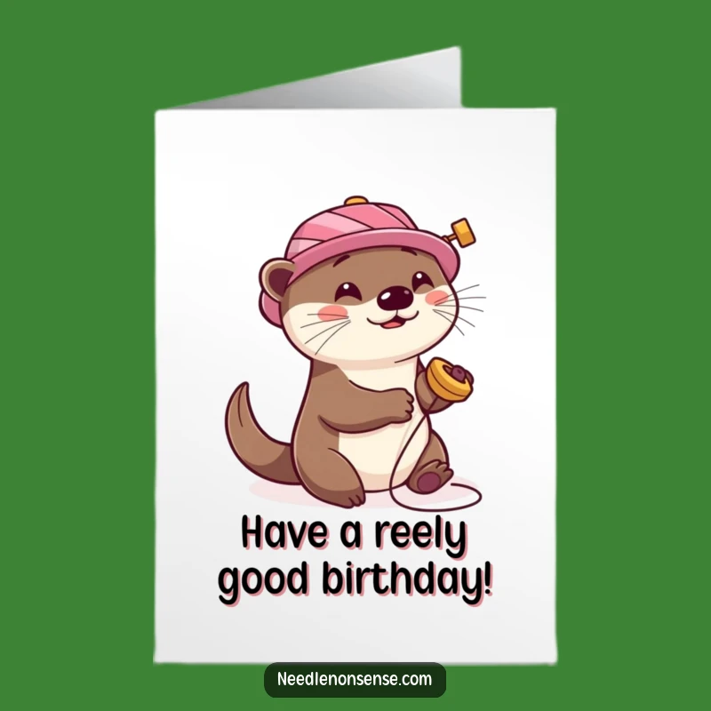 Free Printable Birthday Card: Dizzy Otter Fun - Spinning Good Times Gift