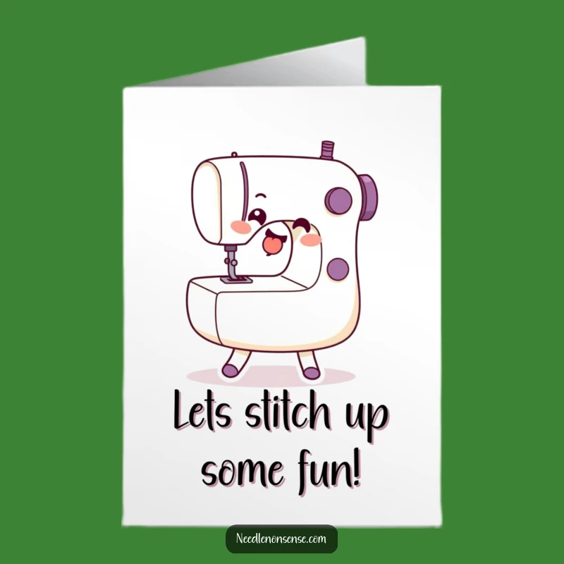 Free Printable Birthday Card: Dancing Sewing Machine Humor, Downloadable DIY Gift