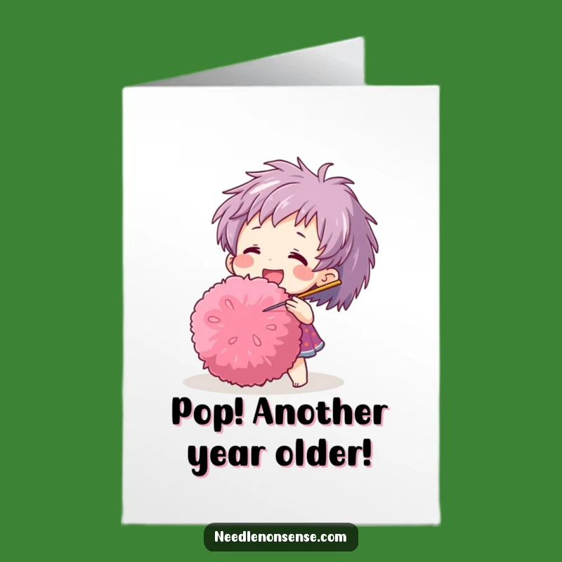 Free Printable Birthday Card: Pom-Pom Poke Funny Downloadable Gift