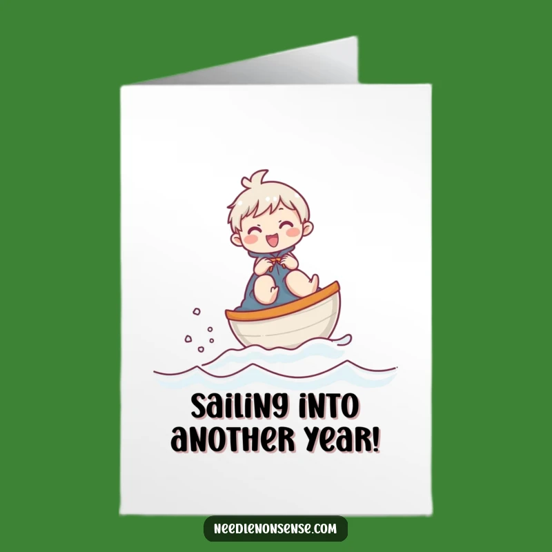 Free Printable Birthday Card: Giggling Thimble Sailor Character, Funny Downloadable Gift
