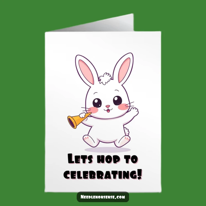 Free Printable Congrats Card: Kawaii Bunny Celebrates Achievements