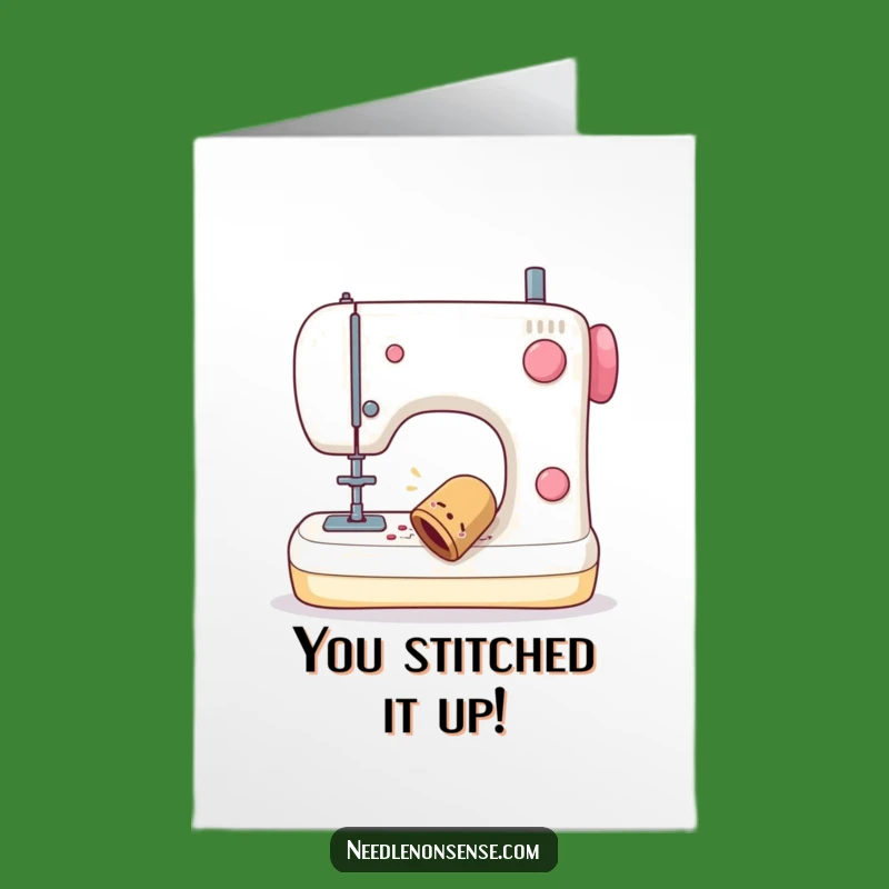 Free Printable Congrats Card: Wobbling Thimble's Hilarious Sewing Machine Mishap