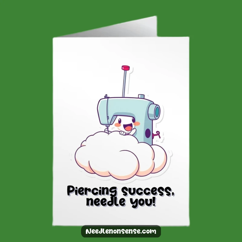 Free Printable Needle Cloud Congrats Card - Funny Downloadable for Crafty Wins!