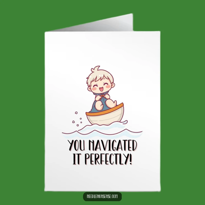 Free Printable Congrats Card: Thimble Boat Sailor Character, Funny Downloadable Achievement Gift