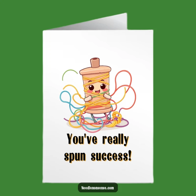 Free Printable Tangled Bobbin Congrats Card - Funny Downloadable for Crafty Wins!