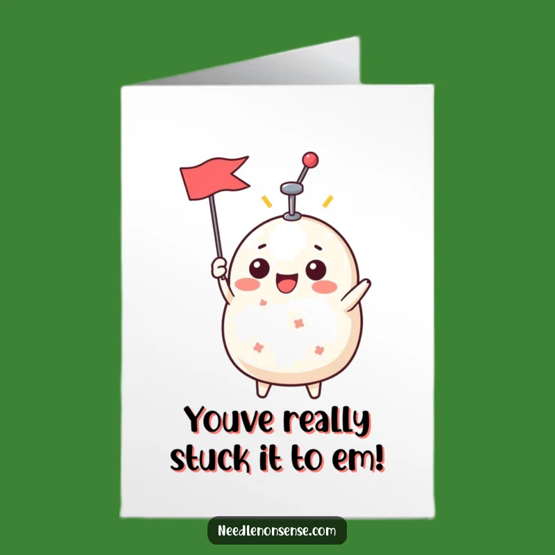 Free Printable Congrats Card: Funny Pin Cushion Success, Downloadable DIY Gift