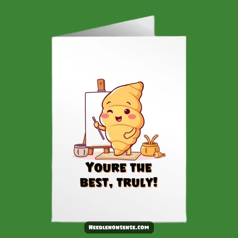 Free Printable Funny Thank You Card: Croissant Artist Downloadable Gift