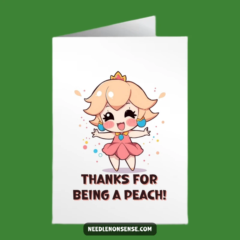 Free Printable Thank You Card: Peach's Colorful Thanks, Artistic Downloadable Gift