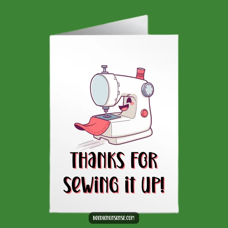 Free Printable Thank You Card: Sewing Machine Zoom Downloadable Appreciation
